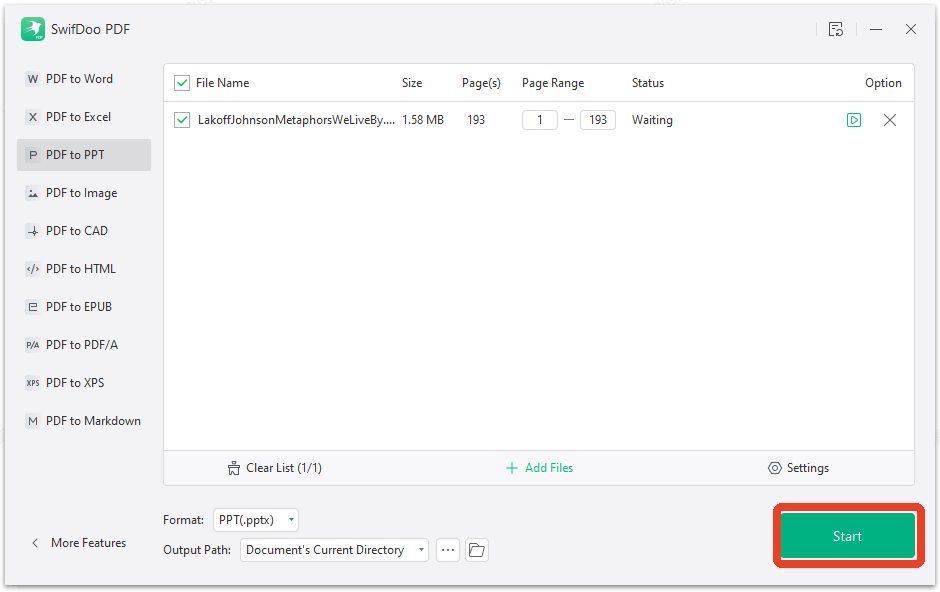 PDF to PPT converter