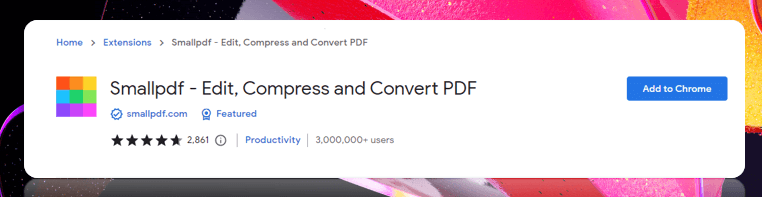 SmallPDF the top PDF reader extension