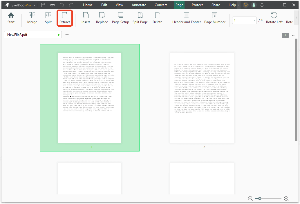 extract pages from pdf