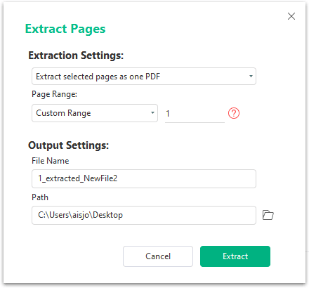 SwifDoo PDF page extraction