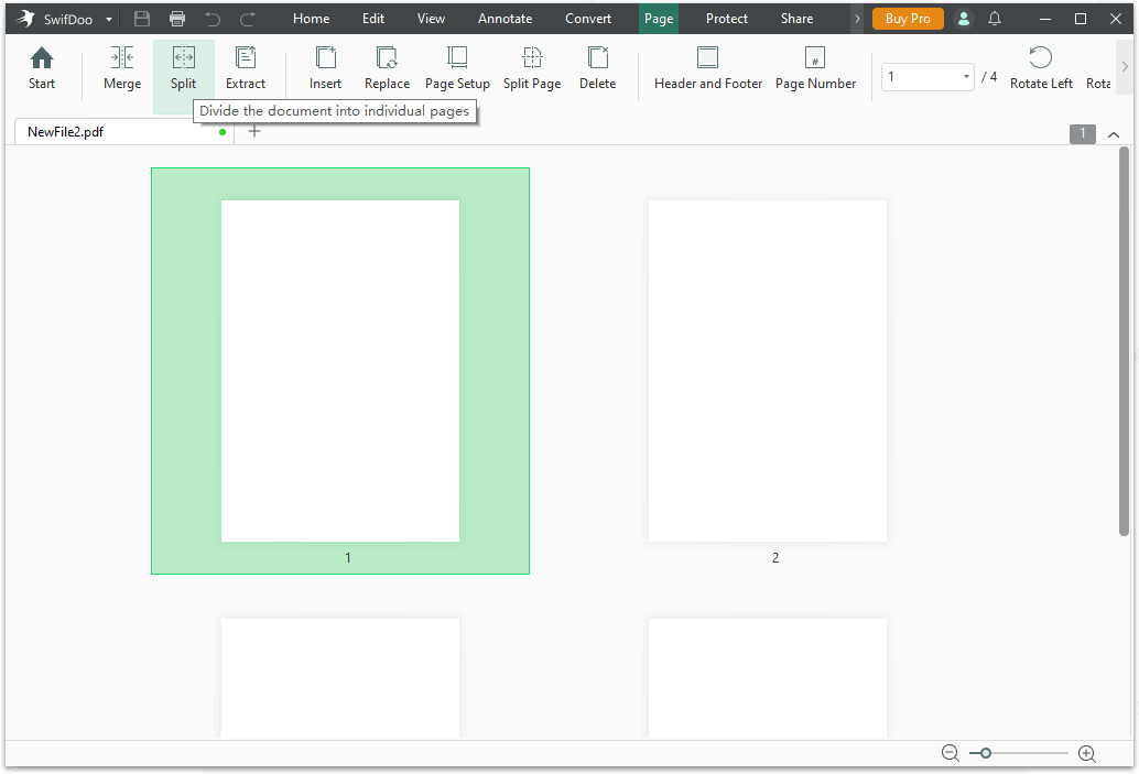 split pdf pages with swifdoo pdf