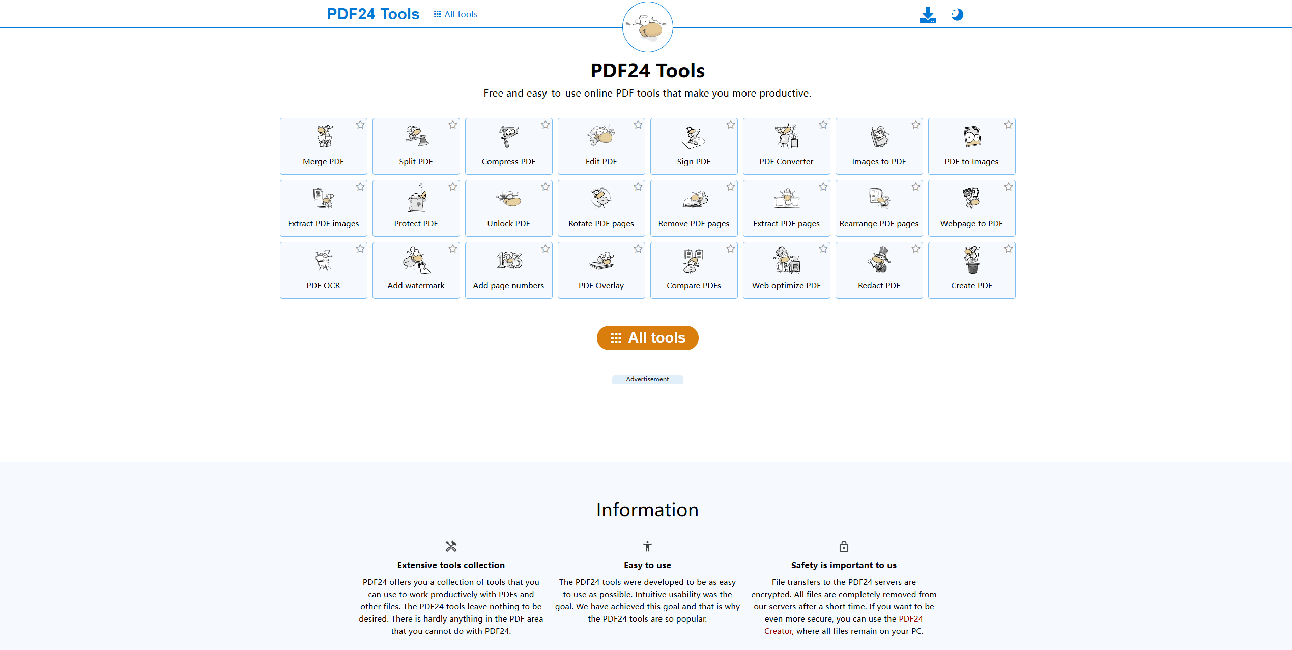 PDF24 Tools interface