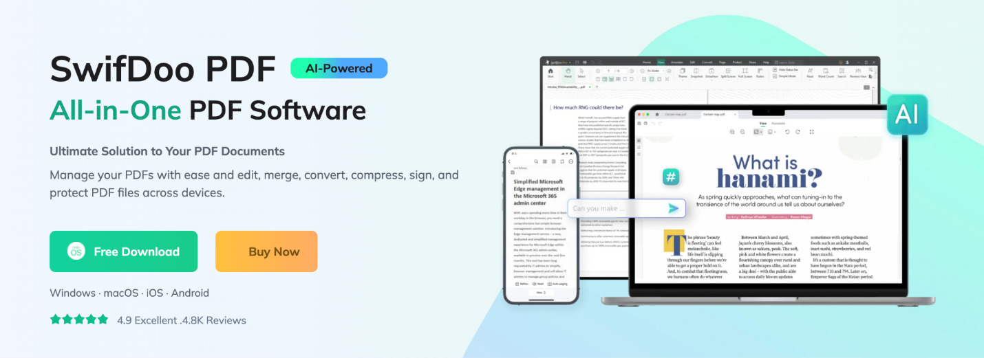 Web interface of SwifDoo PDF