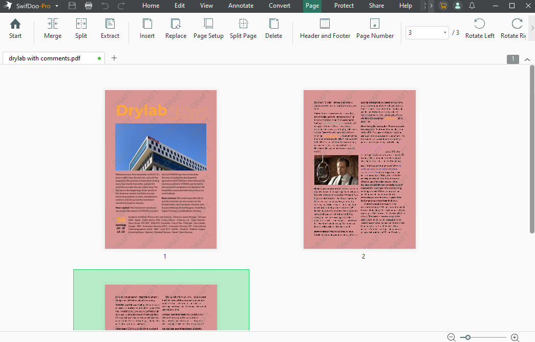 The user interface of SwifDoo PDF