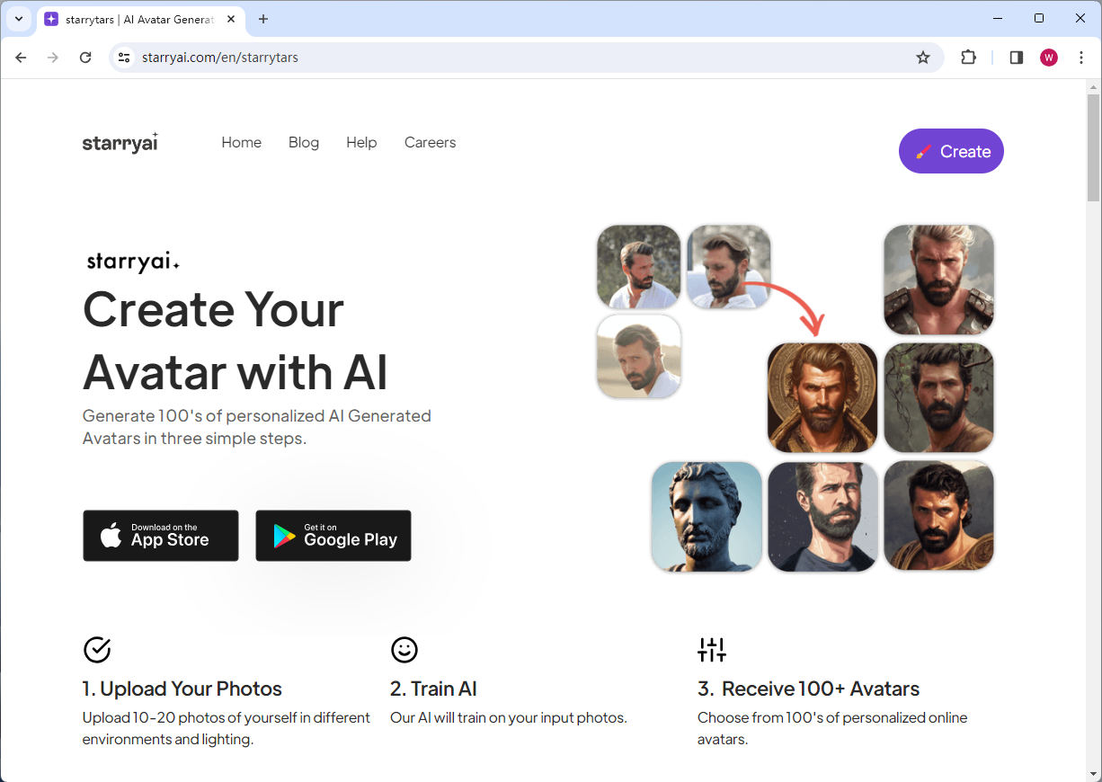 Starrytars AI Avatar Creator App