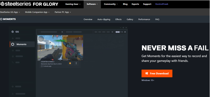 Steelseries Moments best clipping software