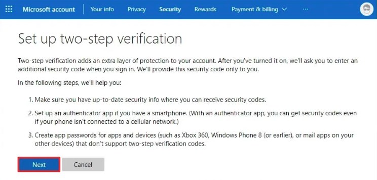 Enable Two-step Verification