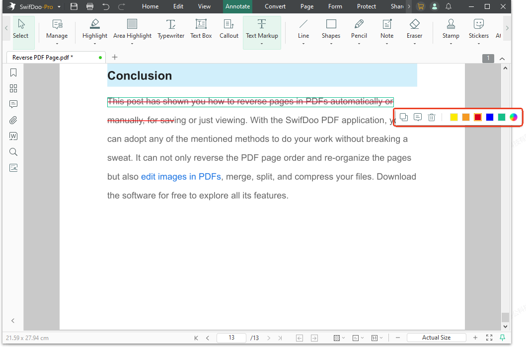 Highlight any text row