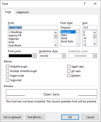 Strikethrough shortcut Word