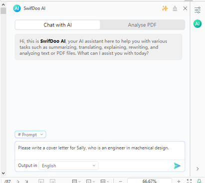 SwifDoo PDF cover letter generator how to generate cover letter 1