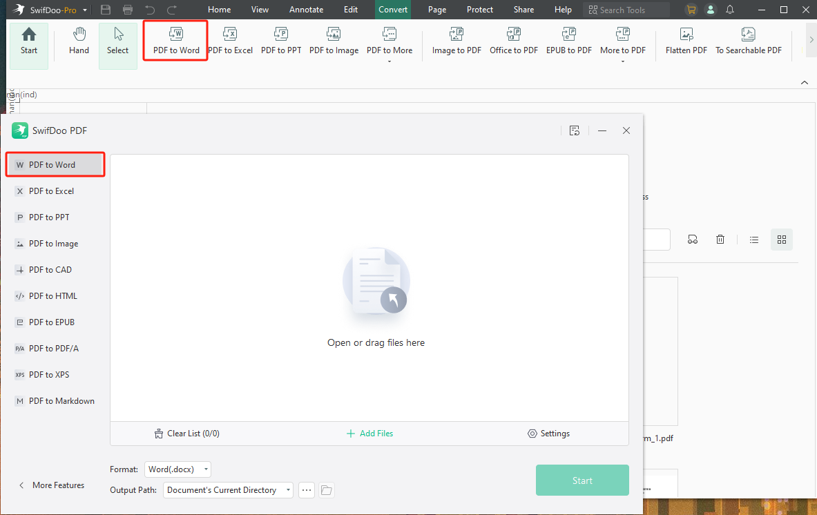 SwifDoo PDF Desktop PDF to Word
