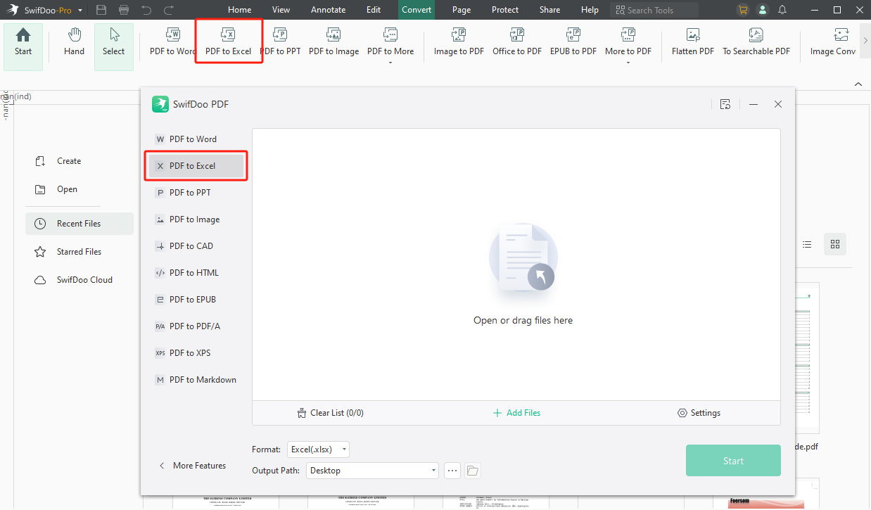 SwifDoo PDF Desktop PDF-to-Excel Converter