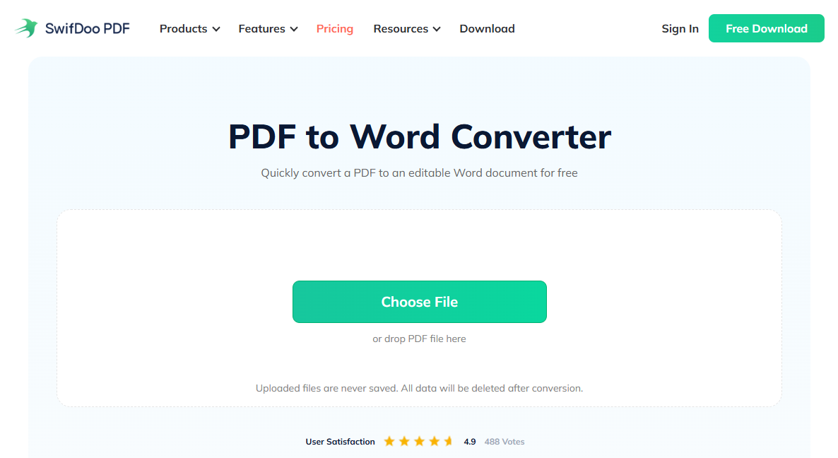 SwifDoo PDF Online PDF to Word