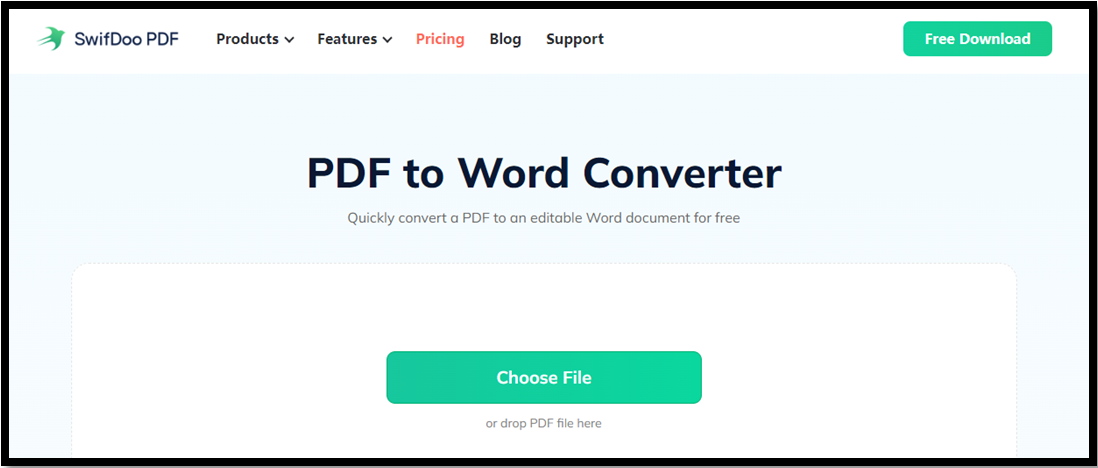 SwifDoo PDF Online version Odia PDF to Word converter