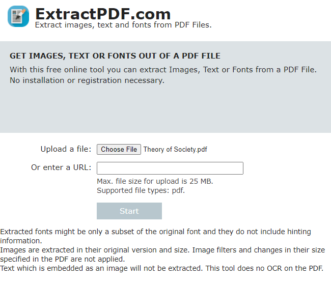 Text Extractor to copy text from PDF