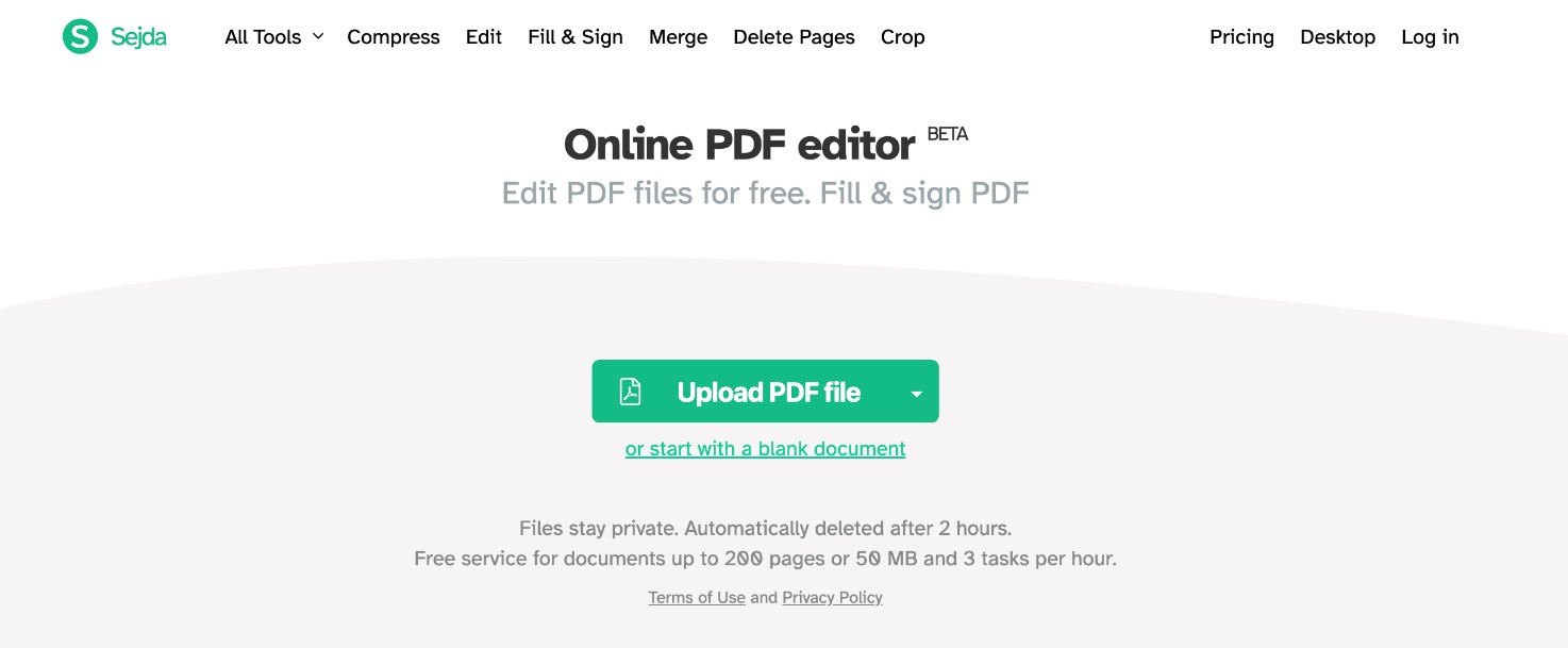 Sejda PDF Editor