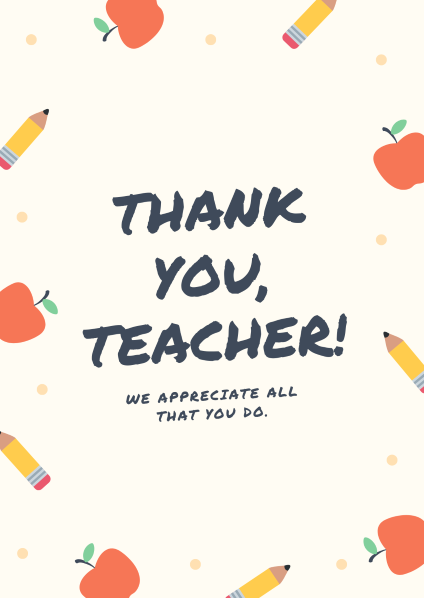 Thank You Teacher Card
