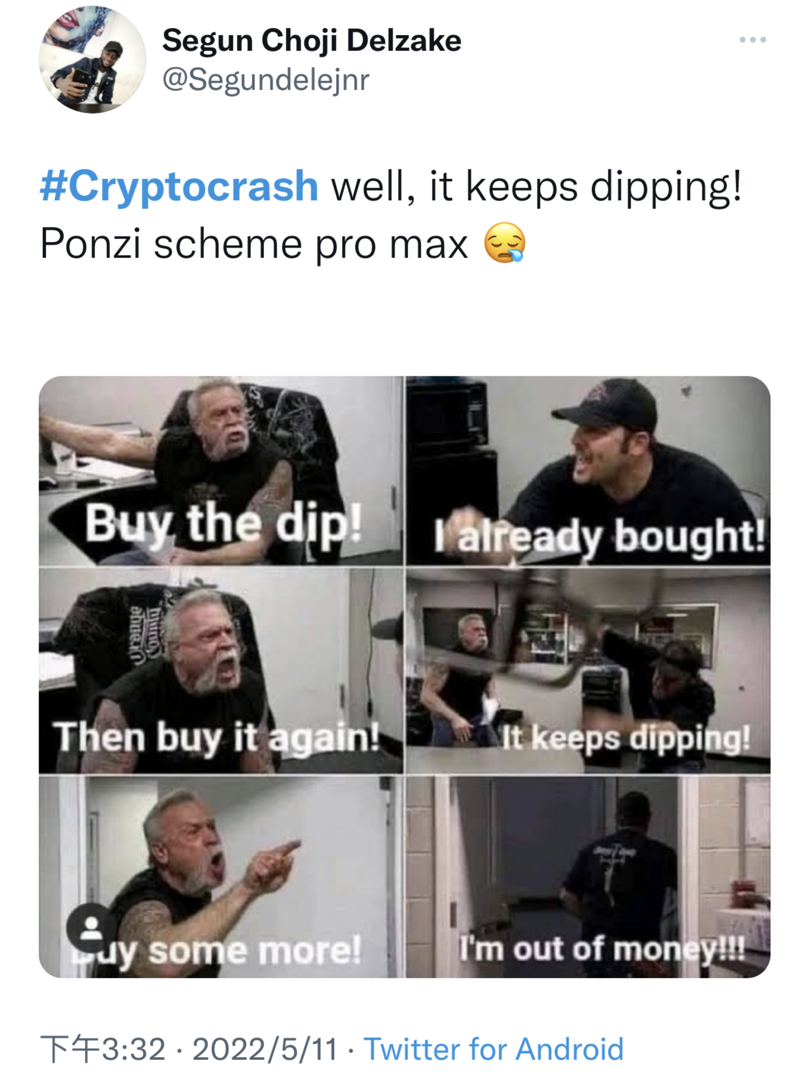 Crypto crash meme