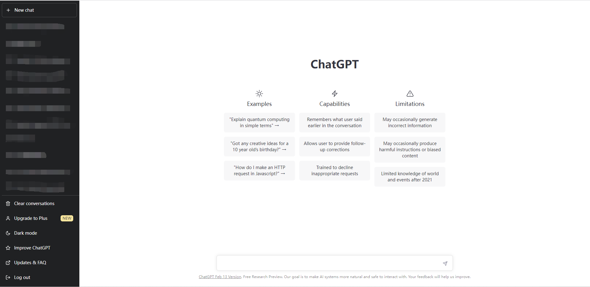 the Interface of ChatGPT
