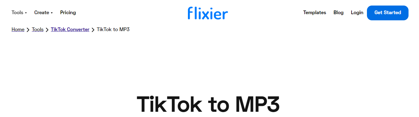 TikTok to MP3 Flixier converter