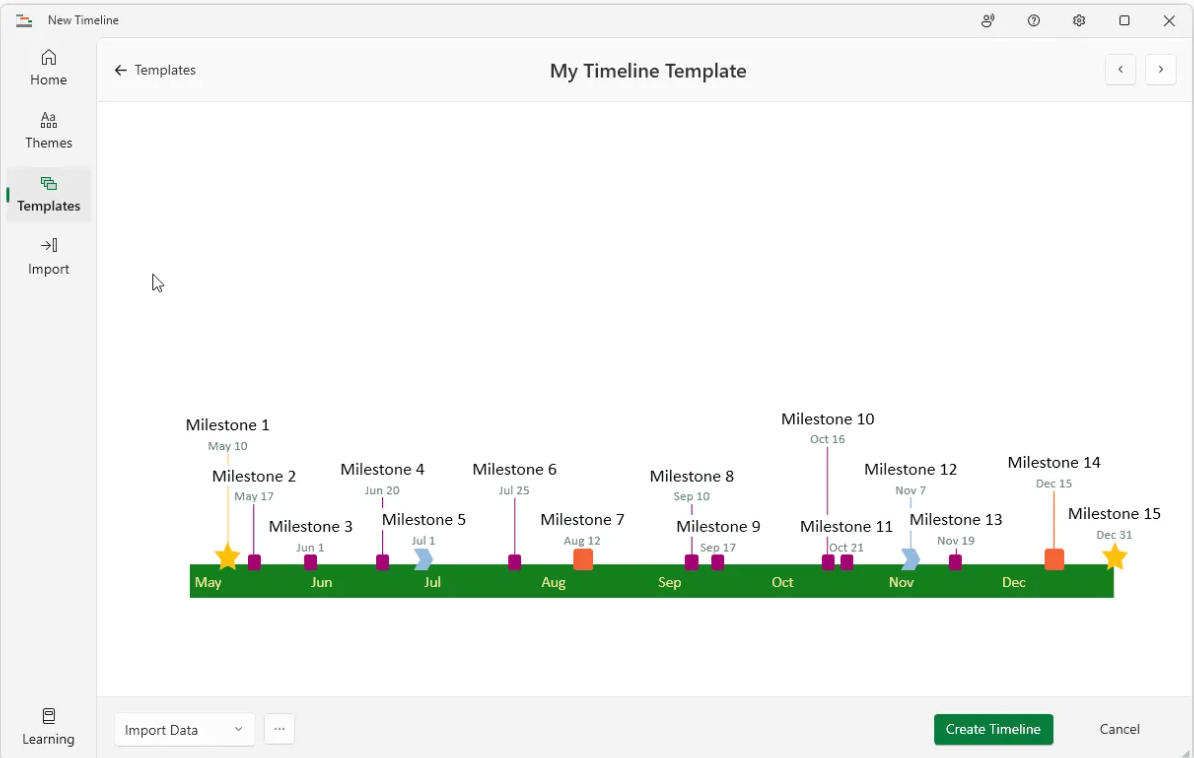 Open the Timeline Wizard