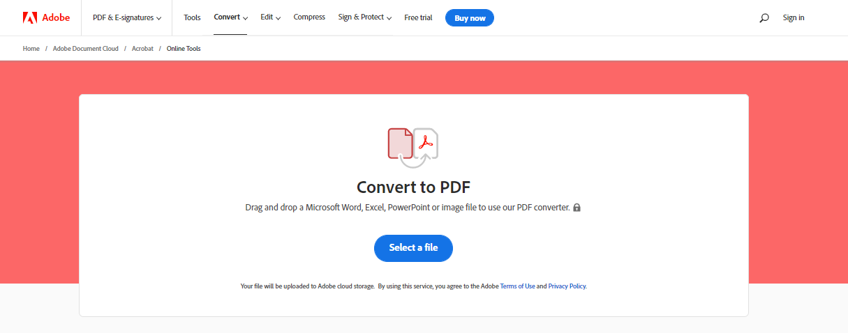 Adobe Acrobat online converter