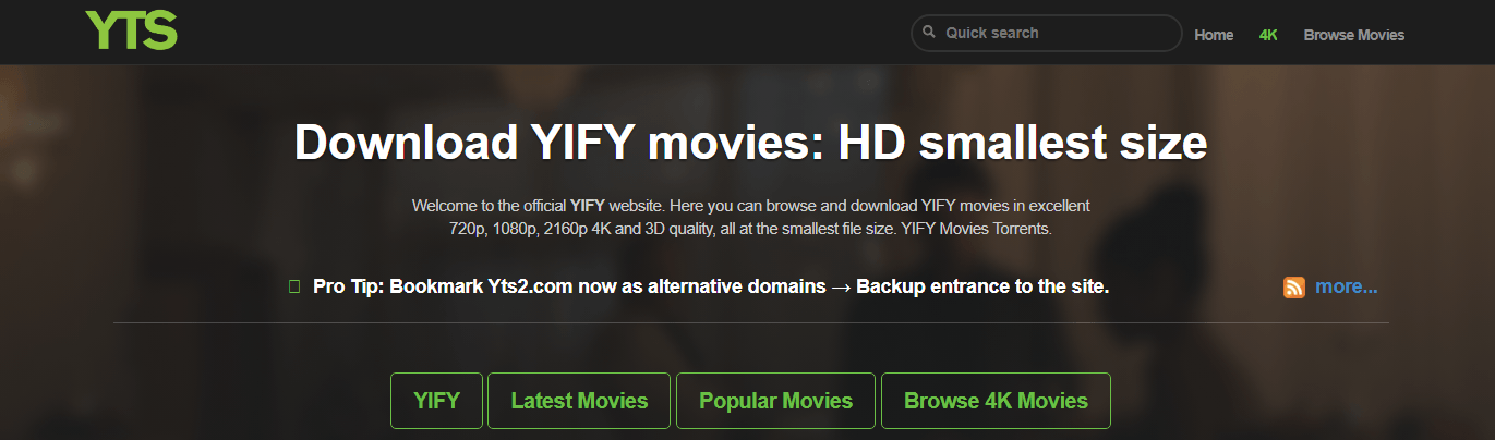 YTS torrent site