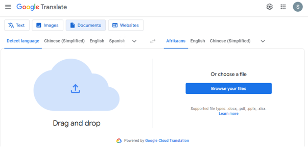 Google Translate for English to Afrikaans Translation PDF