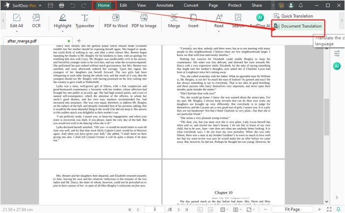 Translate English to Amharic for PDF with SwifDoo PDF 1