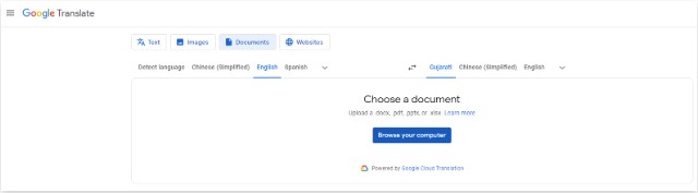 Translate English to Gujarati for PDF with Google Translate