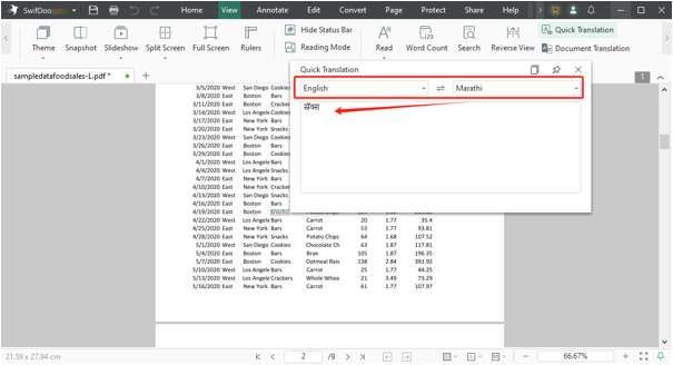 translate English to Marathi in Excel with SwifDoo PDF 4