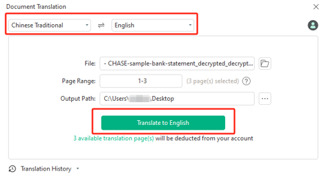 translate Excel file from Chinese to English using SwifDoo PDF 3