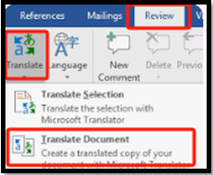 translate Excel file to English via Word 3