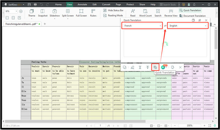 translate Excel file to English with SwifDoo PDF translator 4