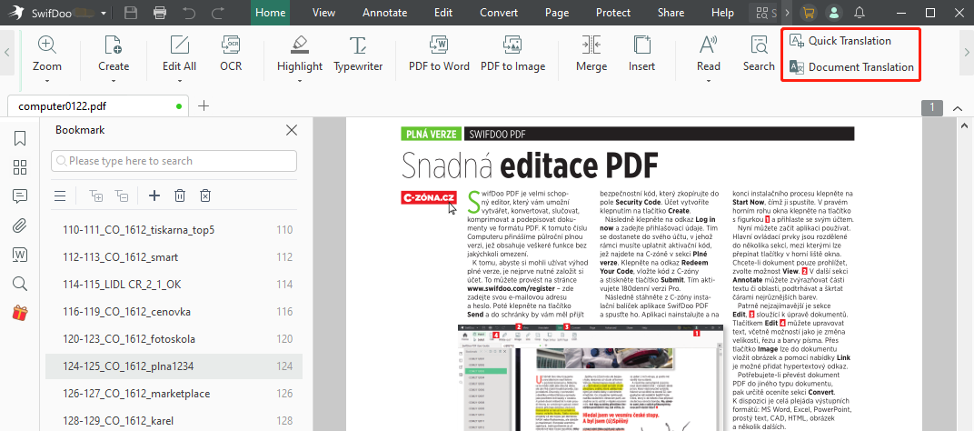 Translate German to English PDF with SwifDoo PDF