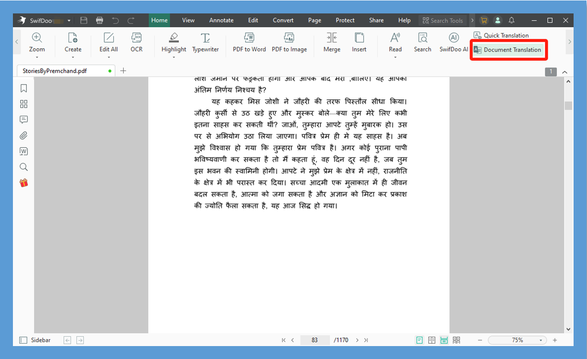 Translate Hindi to Gujarati PDF on Windows 3