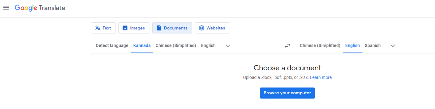 Translate Kannada to English for PDFs with Google Translate