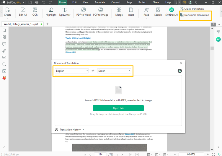 Translate a Medical Report with SwifDoo PDF 2