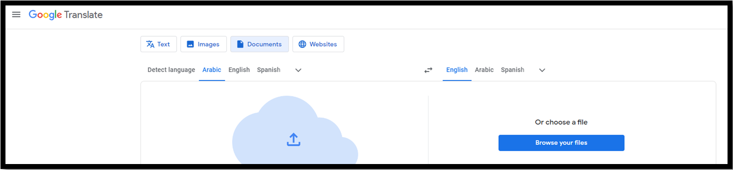 Translate PDF from Arabic to English with Google Translate
