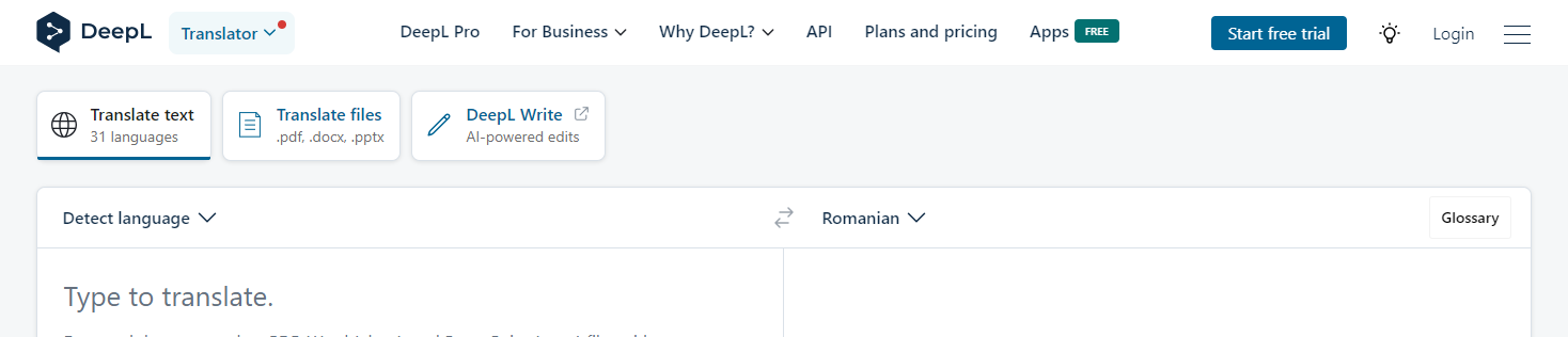 Translate PDF from English to Romanian with DeepL