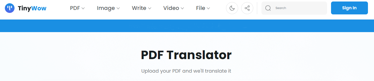 Translate PDF from English to Romanian with TinyWow