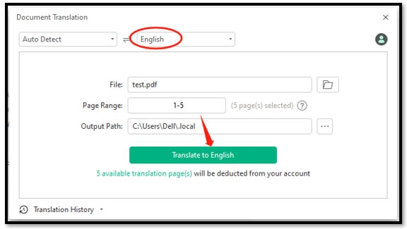 Translate PDF from Hebrew to English in SwifDoo PDF with Document Translation 1
