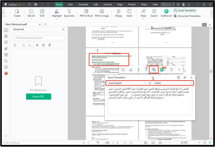 Translate PDF to Arabic with SwifDoo PDF 2