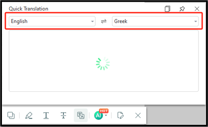 translate PDF to Greek by text selection with SwifDoo PDF 2