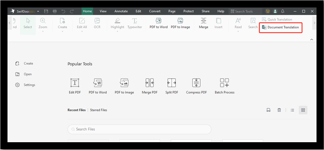 Translate PDF to Vietnamese with SwifDoo PDF Document Translation step 1