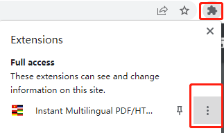Translate PDF with Chrome extension step 2