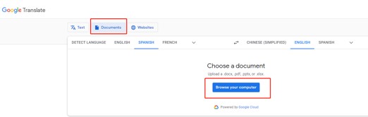 Translate PDF with Google Translate