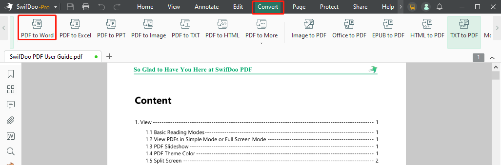 Translate PDF with SwifDoo PDF converter step 2