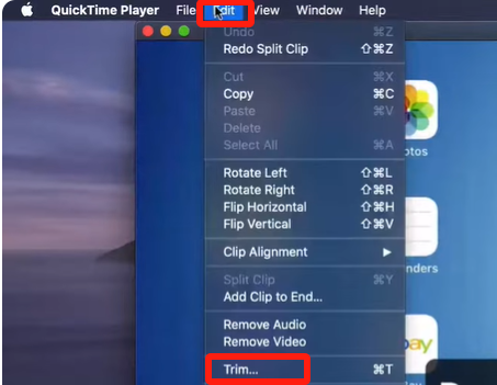 Trim audio Mac with QuickTime Player