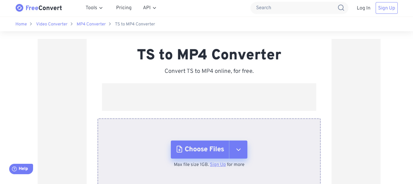TS to MP4 using FreeConvert